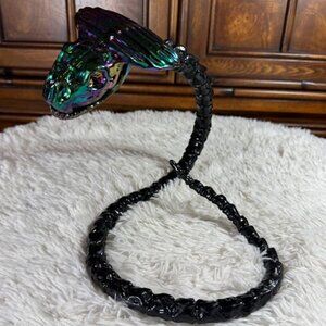 Dark Iridescent Poseable Cobra Snake